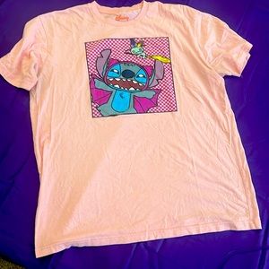 Disney women stitch pink L shirt